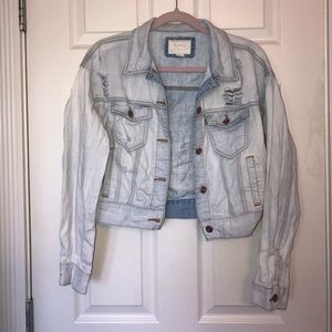 Light-washed lightweight denim jacket